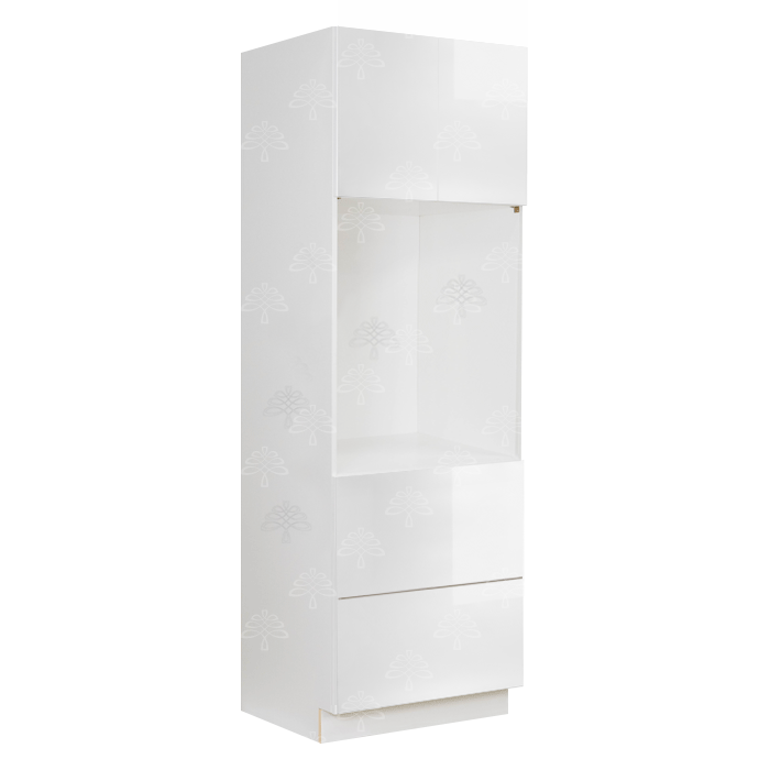 Valencia White Series Single Oven Cabinet with 2 Bottom Drawers and 2 Upper Doors