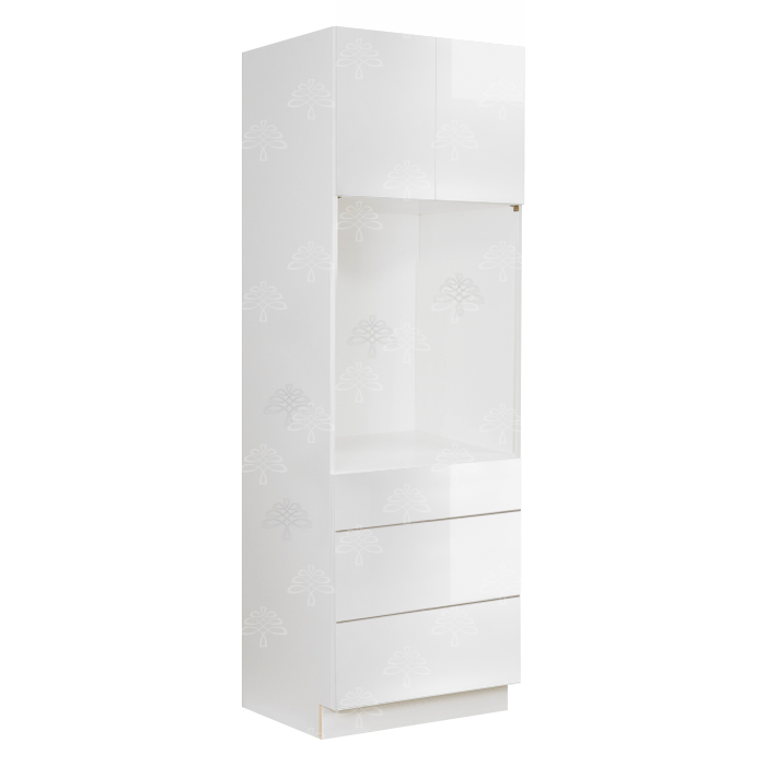 Valencia White Series Single Oven Cabinet with 3 Bottom Drawers and 2 Upper Doors