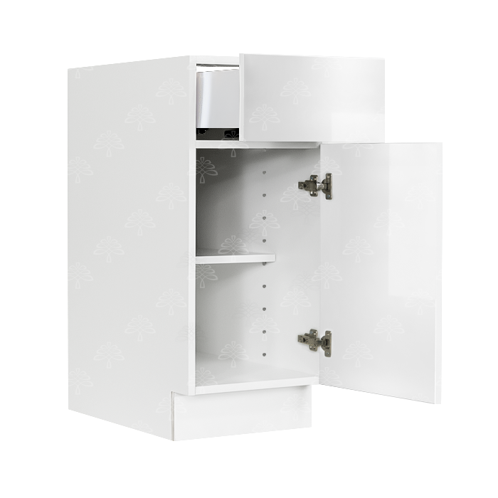 Valencia White Series Tall Vanity Base Cabinet with 1 Door and 1 Drawer, and 1 ROT