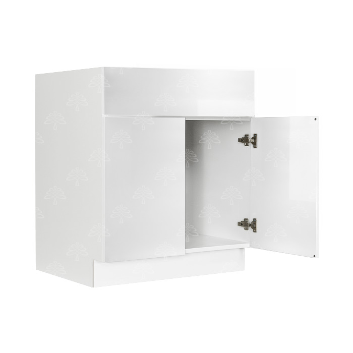 Valencia White Series Tall Vanity Sink Base Cabinet with 2 Doors and 1 Drawer