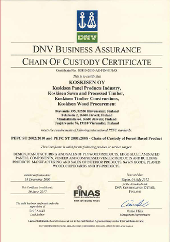 LifeArt wood quality certificate